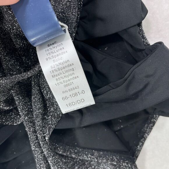 GabiFresh Swimsuit Women 16D/DD Metallic Silver Shimmer One Piece Sparkle Flirty - Picture 9 of 13